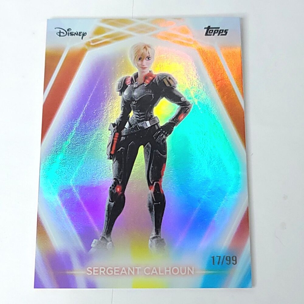 Seargeant Calhoun Topps 2026 Disney Neon Holo Parallel Refractor Limited 17/99
